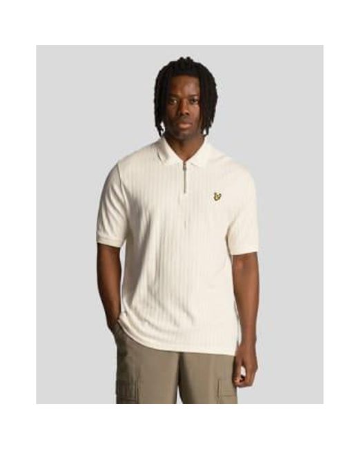 Lyle & Scott Natural Textured Stripe Polo Shirt for men