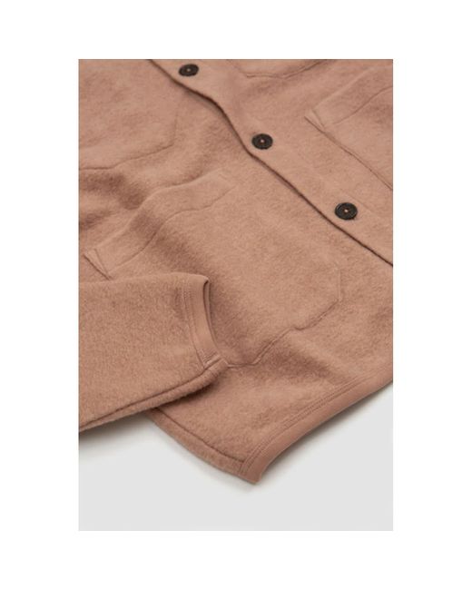 Universal Works Cardigan Wool Fleece Pink in Brown for Men | Lyst