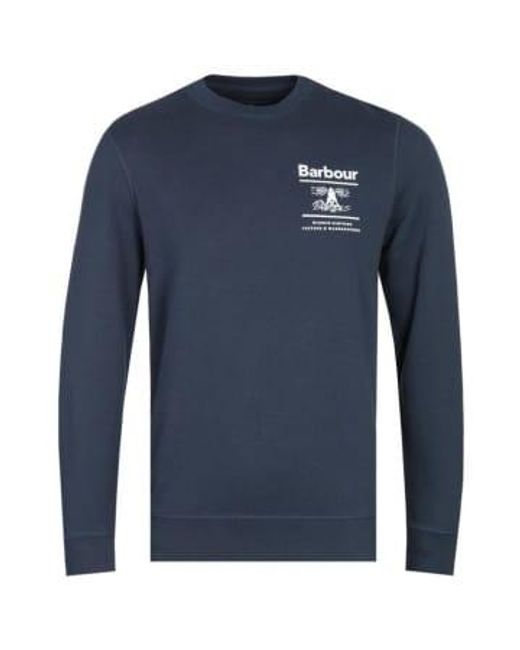Reed Crew Sweatshirt Navy di Barbour in Blue da Uomo