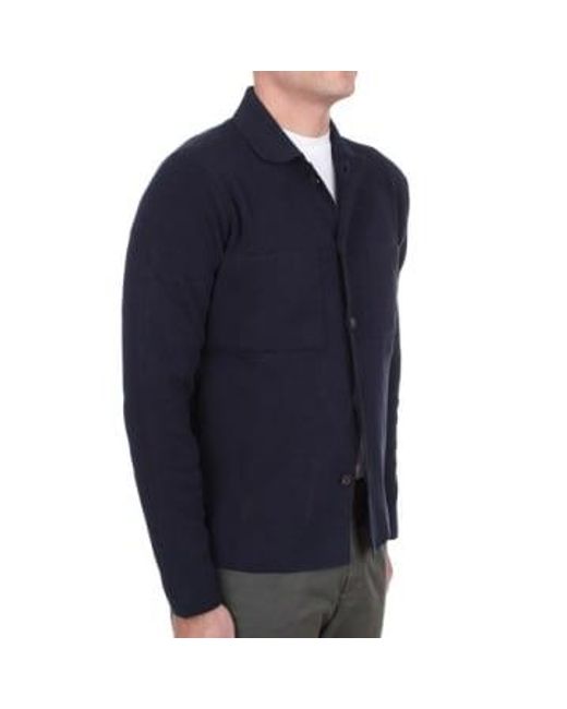 Blue Field Jacket Cardigan In Super Soft Cotton di FILIPPO DE LAURENTIIS da Uomo