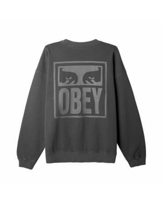 Obey Gray Eyes Icon Extra Hw Crew for men