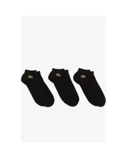 Lacoste Black Pack Of 3 Pairs Low Sport Trainer Socks 6-8 for men