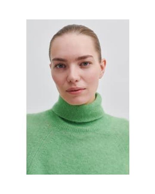 Second Female Green Brook Knit Oversize T-neck Xsmall