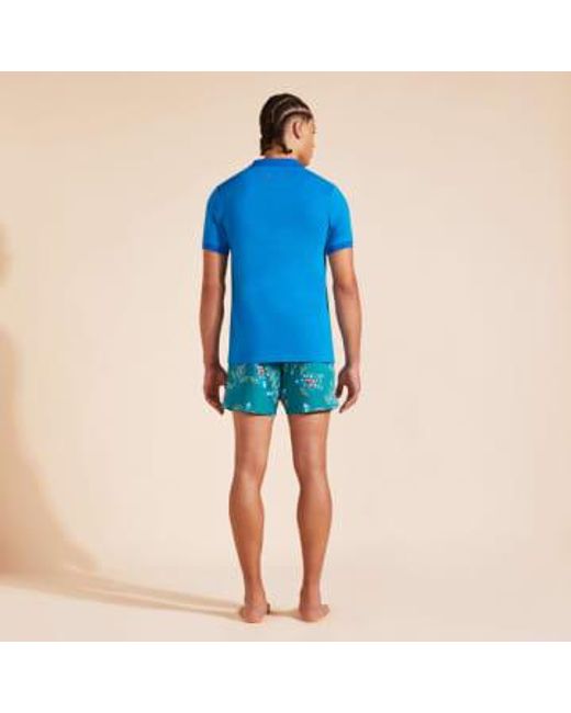 Vilebrequin Blue Palatin Contrast Trim Polo Shirt for men