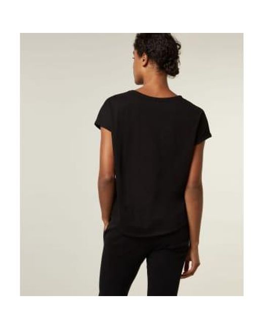 La camiseta cuello en v negro 10Days de color Black