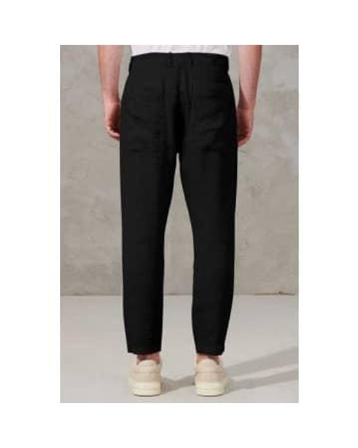 Transit Black Stretch Linen Cropped Trousers Medium / for men