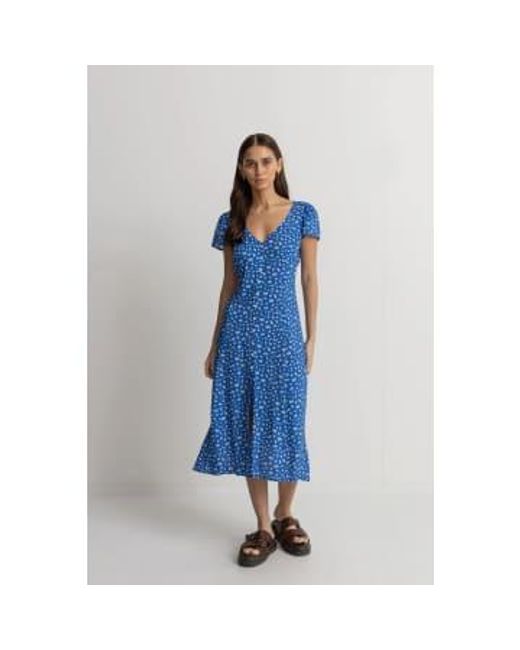 Rhythm Blue Midi Flower Dress Xs