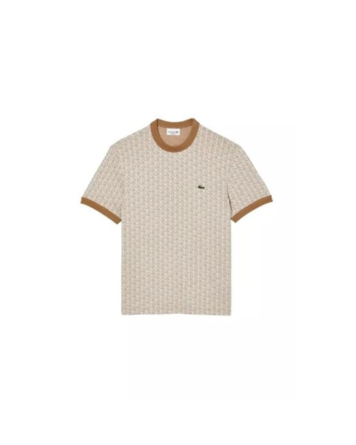 T-shirt en jacquard monogramme Lacoste pour homme en coloris Natural