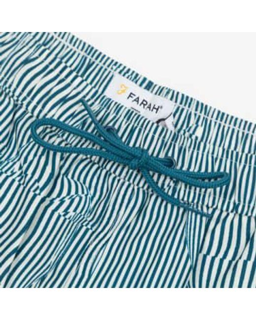 Farah Blue Colbert Optical Print Swim Shorts for men