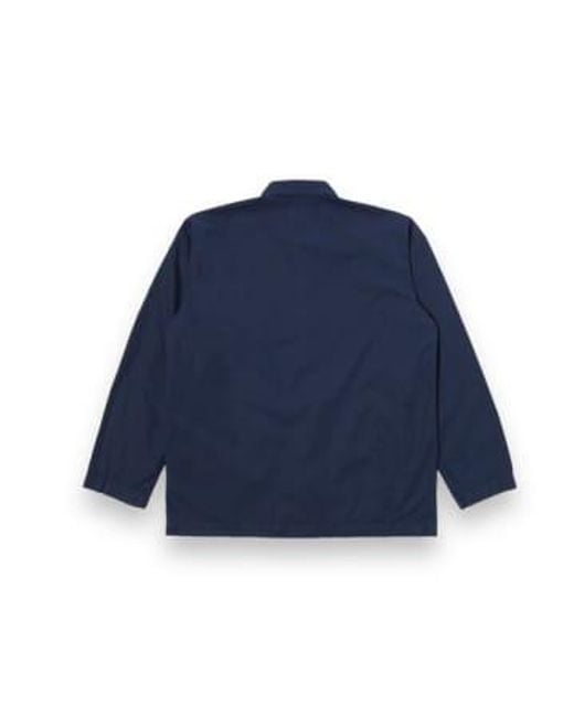 Universal Works Blue Bakers Overshirt 30680 Organic Fine Poplin Navy S for men