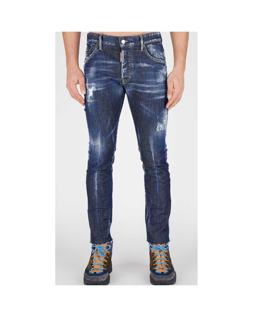 DSquared² Skater Jeans With Unfinished Hems – 44, Blue for Men | Lyst