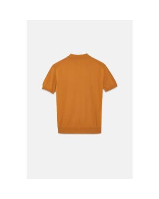 Baracuta Orange S-s Polo Knit Pumpkin Spice Xl/44 for men