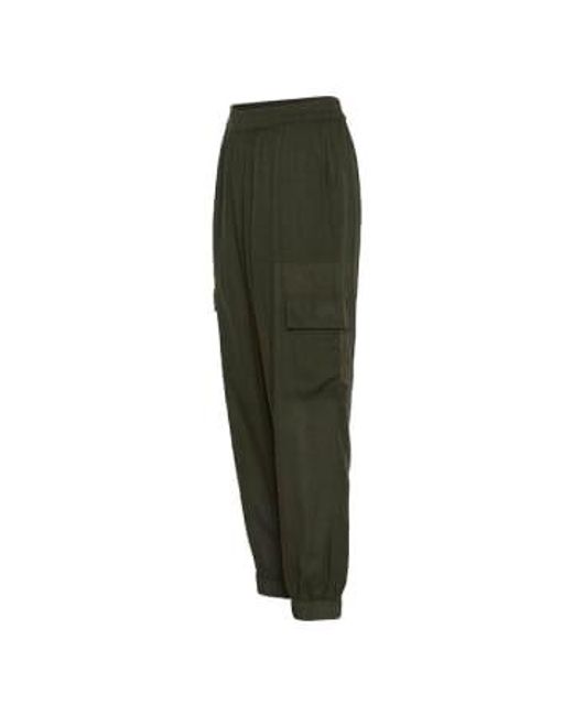 Milia Cropped Pants In Forest Night di Kaffe in Green