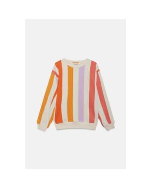 Compañía Fantástica Orange Lines Striped Sweatshirt Xs