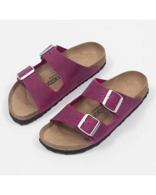 Birkenstock Purple Arizona Oiled Leather Sandals