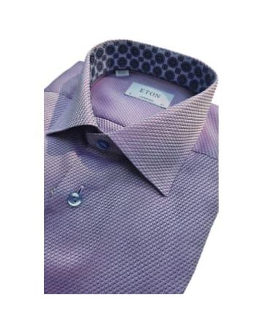 Eton of Sweden Modern fit dobby strukturiertes hemd in flieder 10001044576 in Blue für Herren