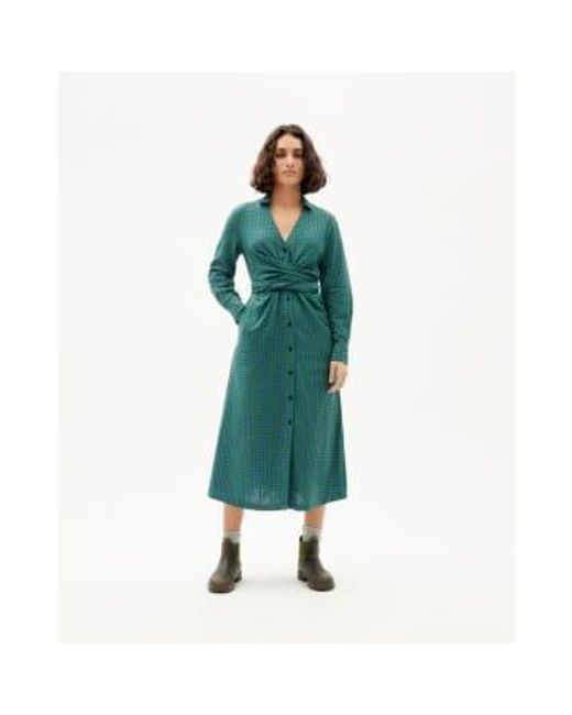 Thinking Mu Green Klein Vichy Amy Dress Organic Cotton