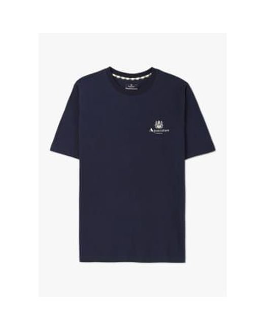 Camiseta logotipo pequeño hombre en la marina Aquascutum de hombre de color Blue