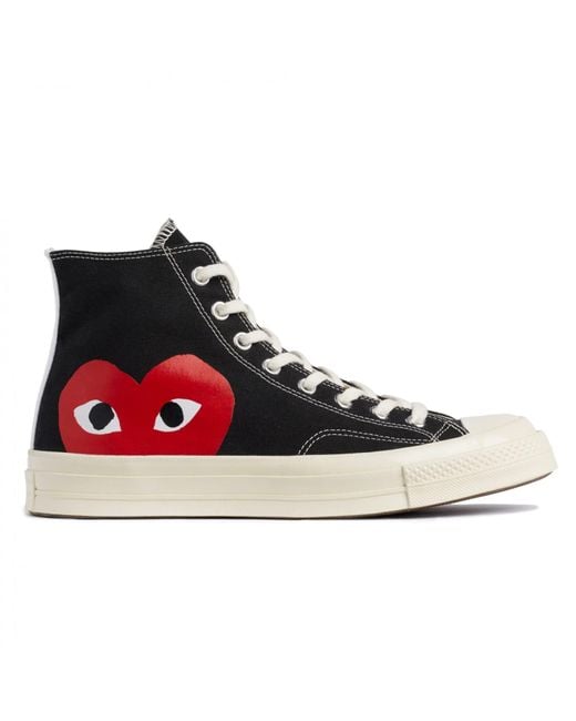 COMME DES GARÇONS PLAY Cotton X Converse Red Heart Chuck Taylor All Star 70  High Black Shoes for Men | Lyst