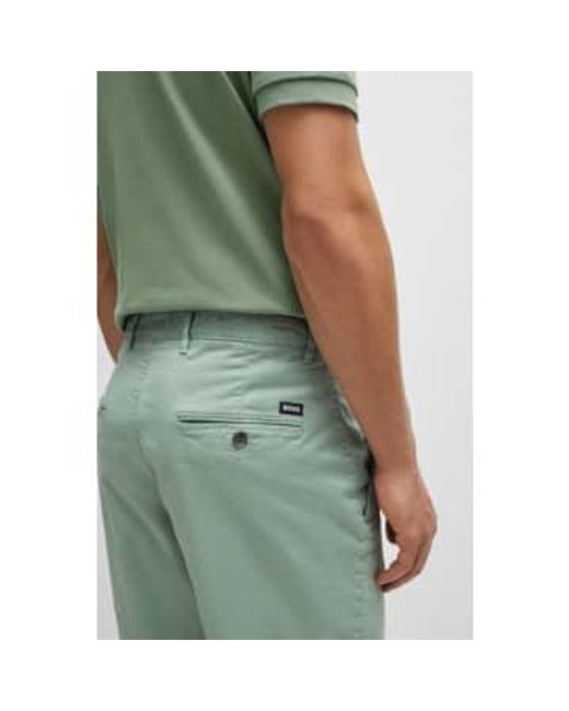 Slice Short Open Slim Fit Shorts In Stretch Cotton 50512524 373 di Boss in Green da Uomo