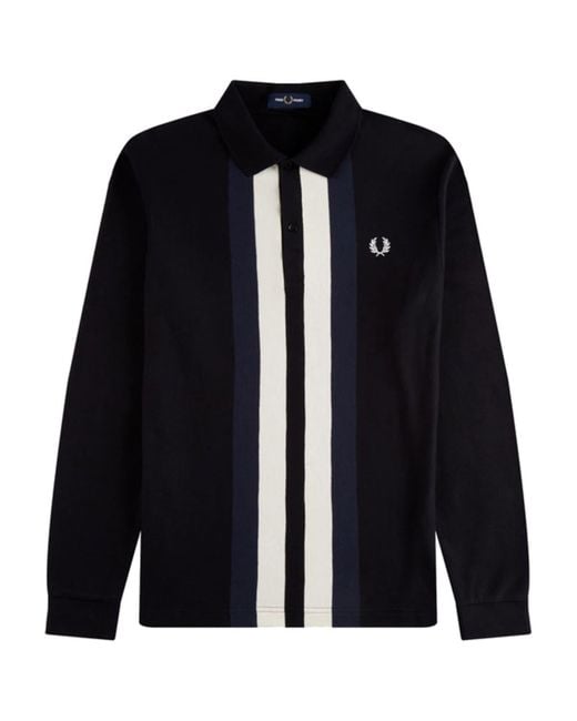 Fred Perry Reissues Striped Long Sleeve Polo Shirt M3808 in Black for Men |  Lyst