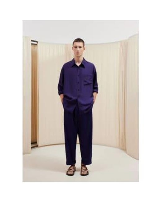 Lemaire Blue Loose Shirt Iris S for men