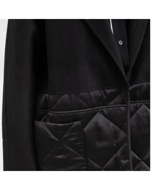 Calvin Klein Gray Quilted Coat 38 Black