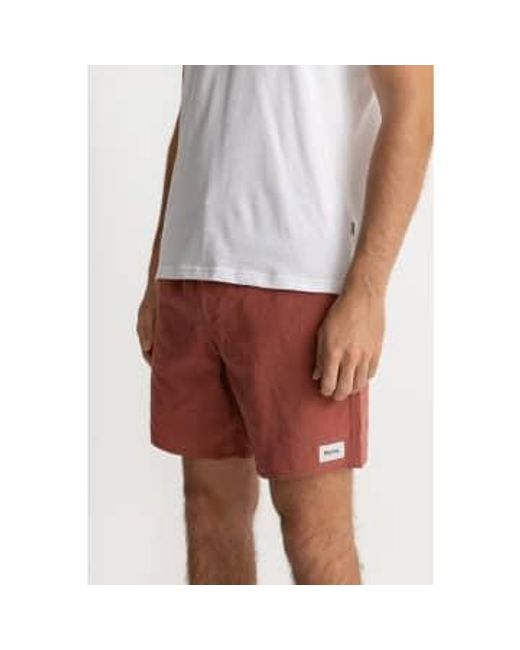 Rhythm White Clay Textu Linen Jam Shorts / 32 for men