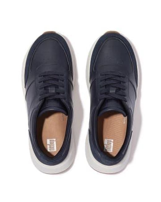 Fitflop F -Mode Leder/Wildleder Flatform Sneaker Midnight Navy in Blue für Herren
