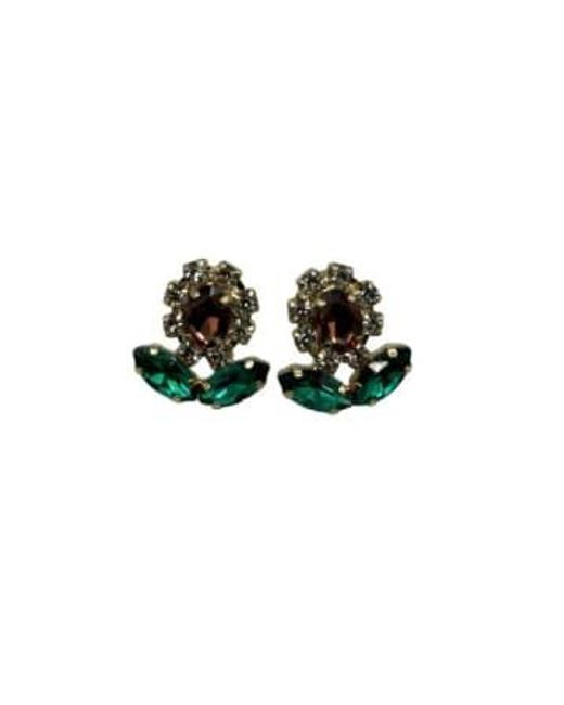 SIXTON LONDON Black Jewelled Daisy Earrings One Size / Coloured