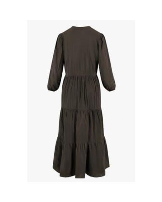 Zusss Black Maxi Dress Anthracite Gray Small