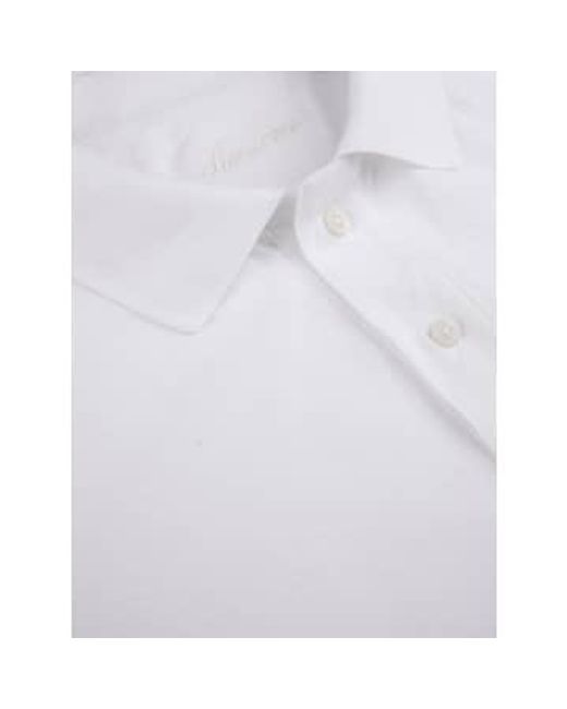 Stenstroms White Cotton Pique Polo Shirt 4401252401010 M for men
