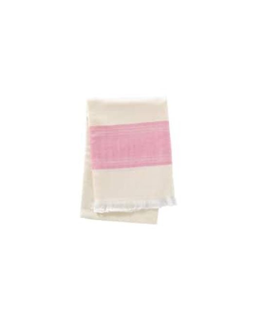 Écharpe en mélange avec rayures couleur et bords effilochés Yaya en coloris Pink