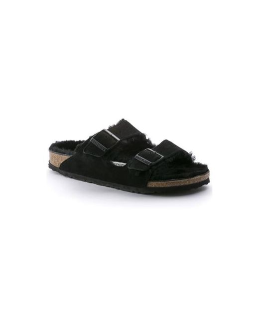 birkenstock arizona sheepskin black