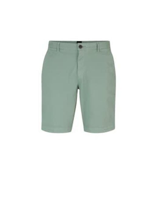Slice-short abre pantalones cortos ajuste lgados en el algodón el estiramiento 50512524 373 Boss de hombre de color Green