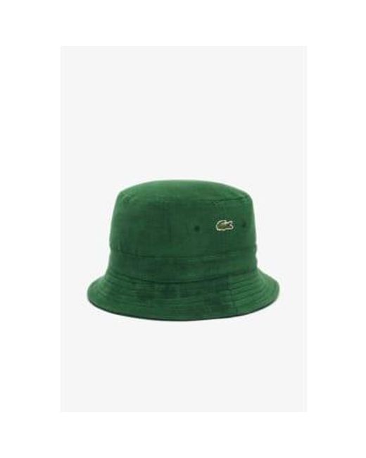 Lacoste Green Terry Towelling Bucket Hat Medium for men