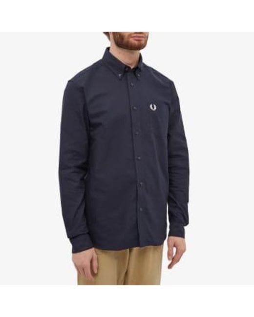 Authentic Oxford Shirt Light Navy di Fred Perry in Blue da Uomo