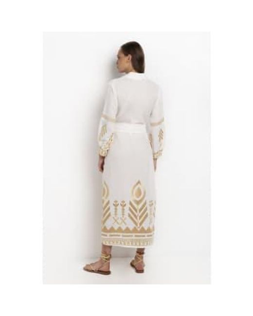 Vestido kaftan largo griego arcaico kori kaftan con cinturón kaftan Greek Archaic Kori de color White