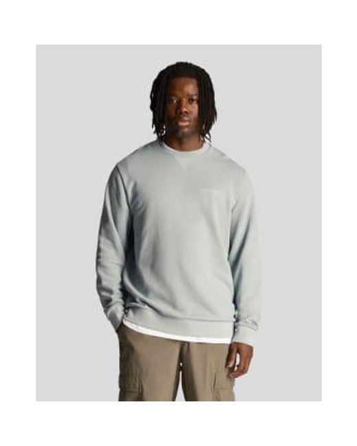 Lyle & Scott Blue Ml2004v Loopback Embroidered Crew Neck Sweatshirt for men