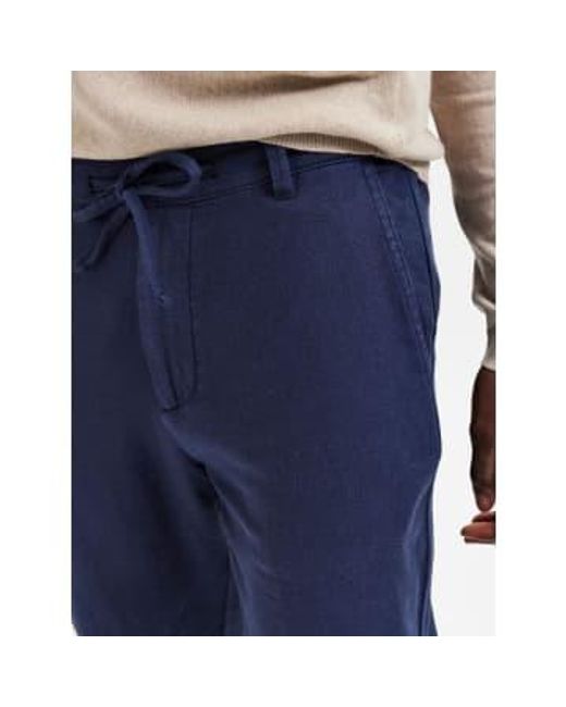 Selected - selected - pantalon en lin bleu marine - m SELECTED pour homme en coloris Blue