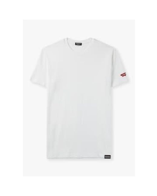 T-shirt à la feuille d'érable en blanc DSquared² pour homme en coloris White