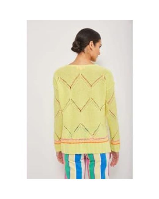 Lisa Todd Yellow Limelight Summer Softie Cashmere Sweater Medium