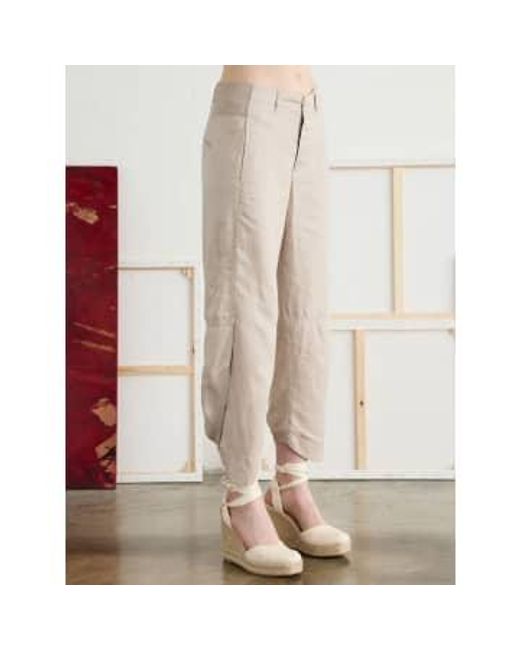 European Culture Natural Cargo Trousers Simply Taupe Uk 8