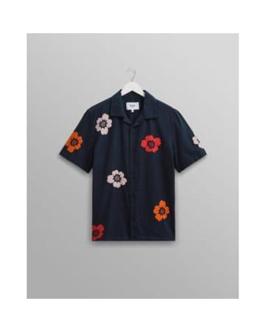 Didcot Short Sleeve Shirt Floral di Wax London in Blue da Uomo
