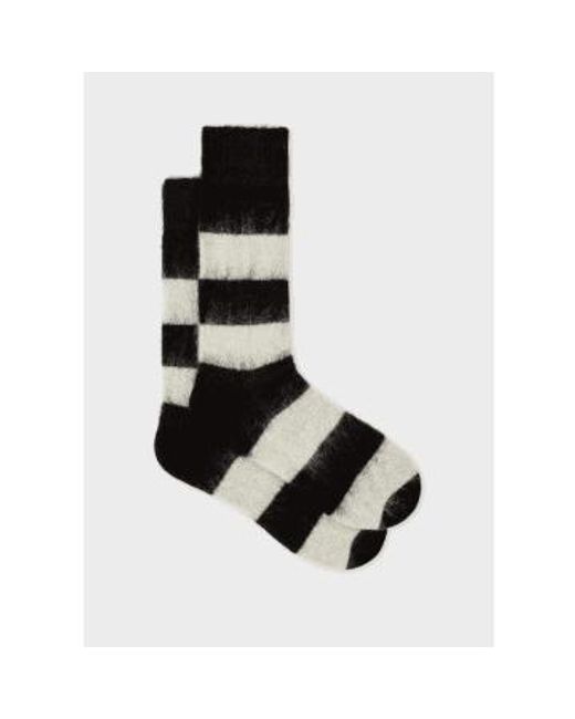 And White Mohair Blend Socks di Paul Smith in Black da Uomo