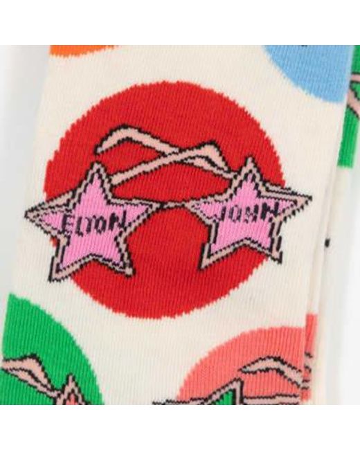 Elton Glasses Socks In di Happy Socks in White