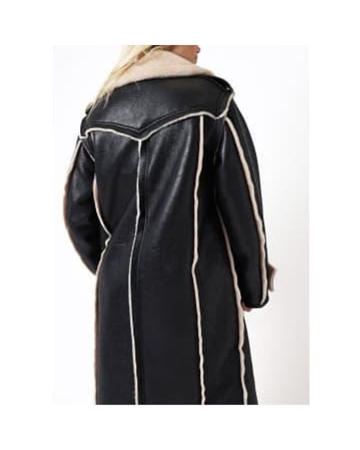 Womens Frankie Faux Leather Coat In Beige 1 di Stand Studio in Black