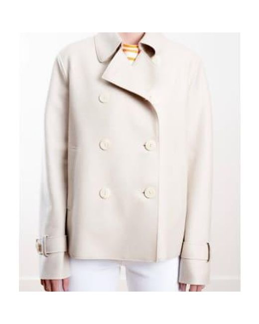 Harris Wharf London White Cropped Trench Coat Light Pressed