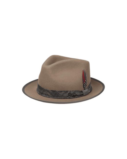 Stetson Beige Vandrick Fedora Wool Hat in Brown for Men | Lyst