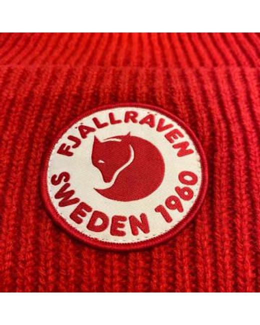 Fjallraven Red 1960 Logo Oversized Beanie True One Size for men